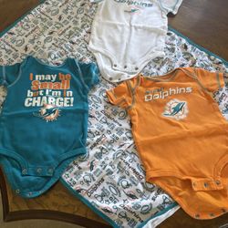 Miami Dolphins Onesies/Blanket 