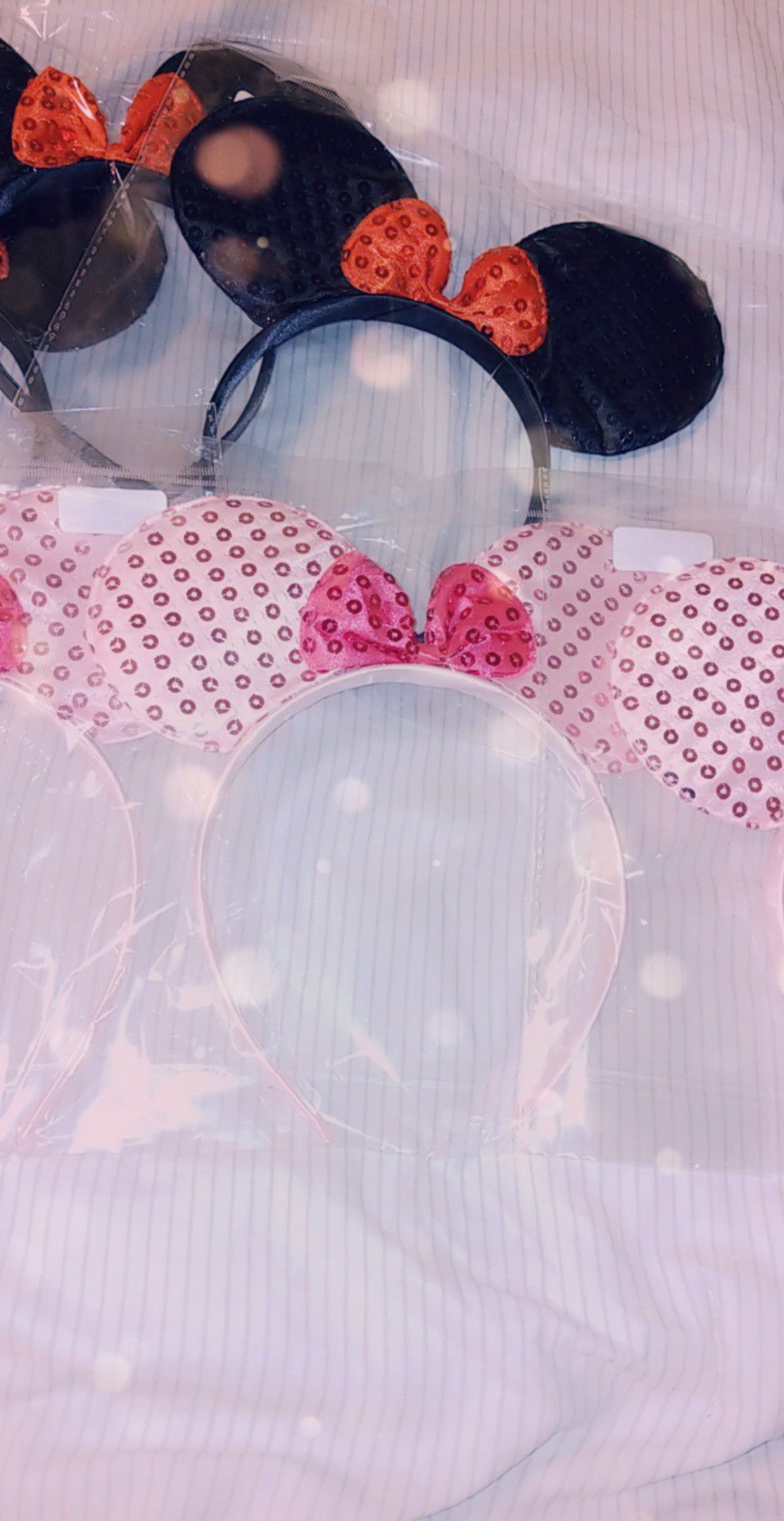 Pink Minnie mouse ears