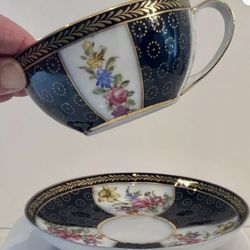 Vintage Lillian Vernon Porcelain Teacup and Saucer 