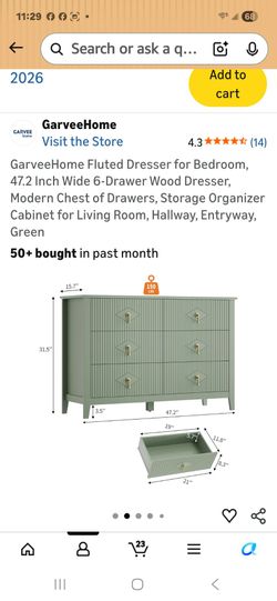 6 drawer wood dresser