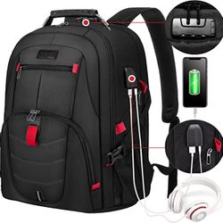 Travel Laptop Backpack Waterproof Anti Theft Backpack with Lock and USB Charging Port Large 17-17.3 Inch Computer Business Backpack for Men Women Scho