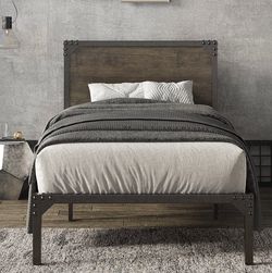 Twin Metal Framing with Wood Headboard