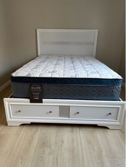 Luxury Elite full  pillow top mattress 12”     New mattress in a plastic sealed.   We offer same day delivery