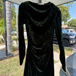 Gala dress emerald color