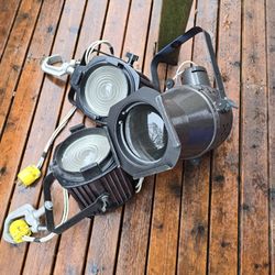 3 full size, large man, cave theater lights.