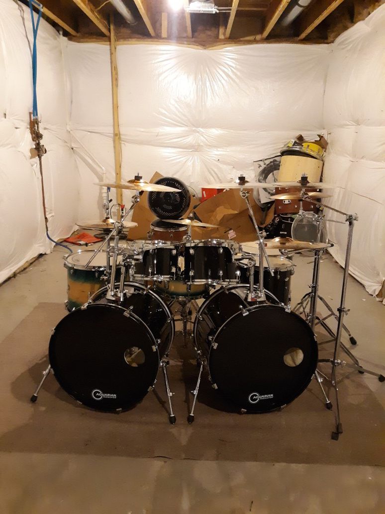 SP 8 Piece Double Bass Drum Set Complete