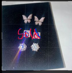 Vvs moissanite Certified Stud Earrings and Butterfly Stud Earrings