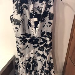 New Simply Vera Wang Shirt Dress Sheer Tiered Ruffle Sleeveless Multi Pattern XS