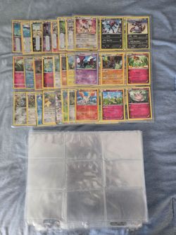 Bulk Lot of 144 sleved Pokemon Cards + 10  extra 3x3 sleves