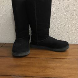Black  Suede Fur Boots