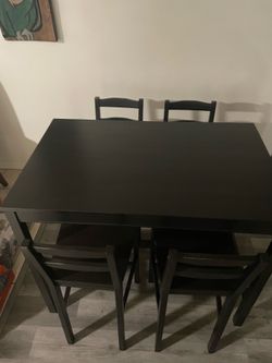 Black Tall Dining Room Set with 4 seats