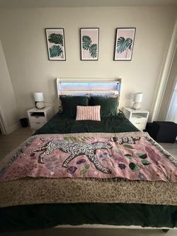 Queen Bed Frame With Mattress And Foam Topper Included