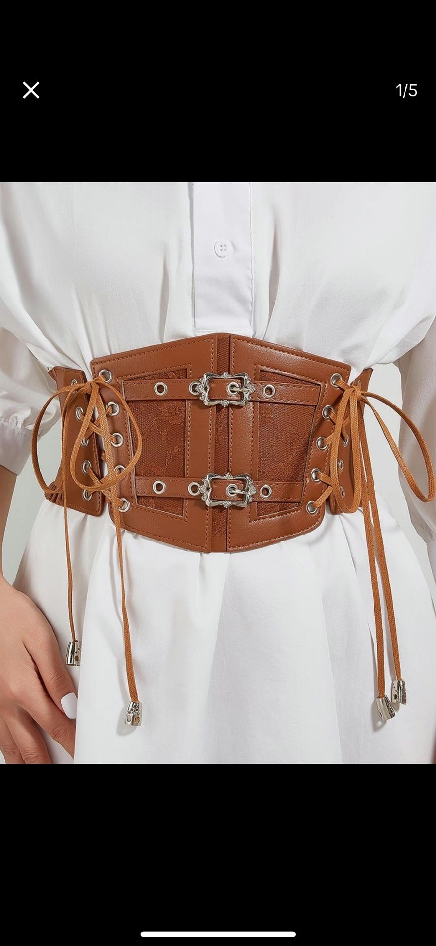 Punk Style Lace Up Wide Belt Goth Gothic Emo Alternative