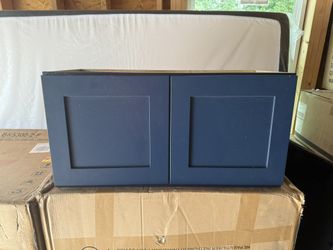 Navy Blue Wall Cabinet – New/Unused
