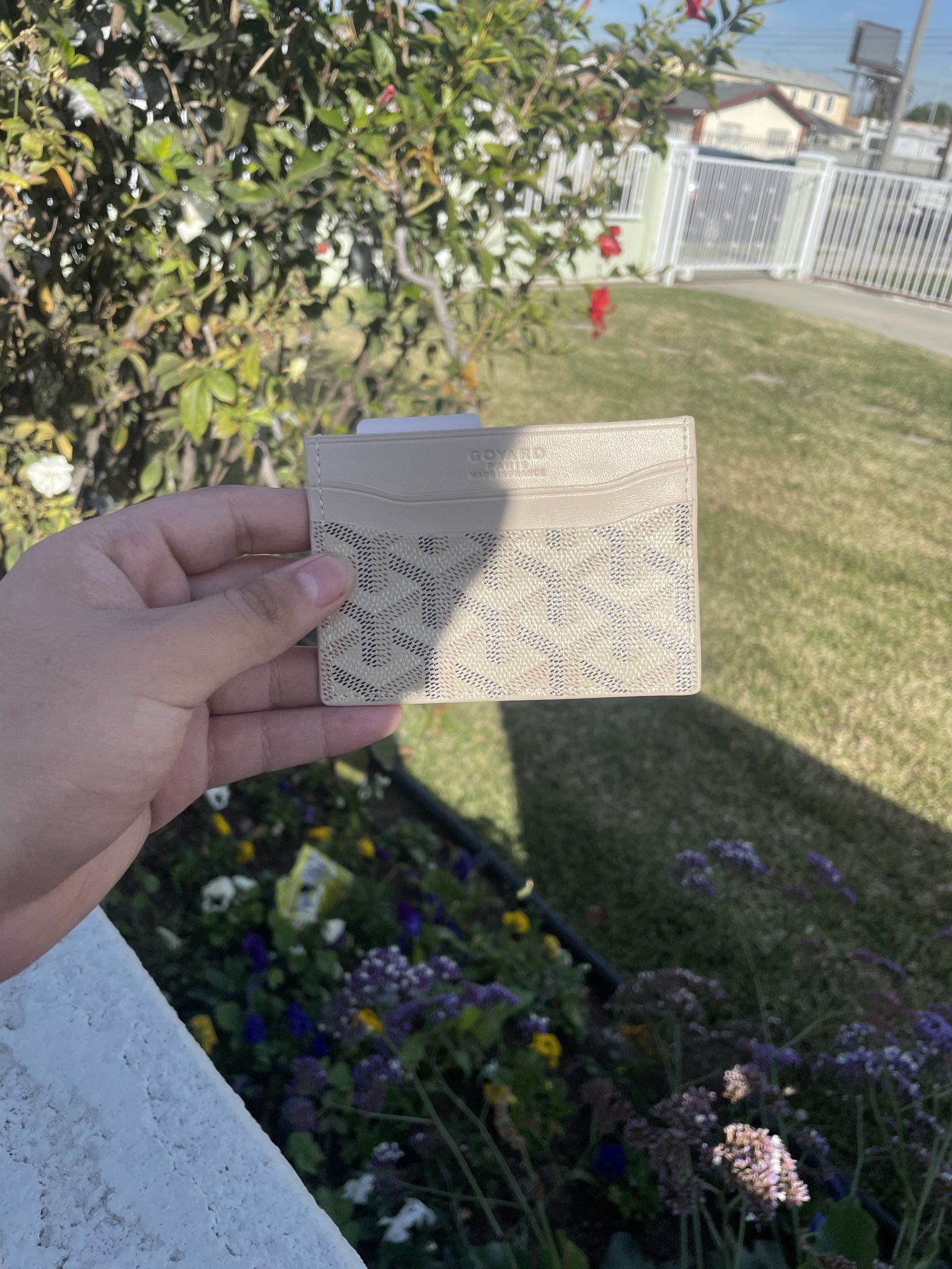 goyard card holder white