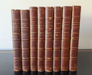 Antique 8 Vol George Meredith Set Leather Bound Chapman Hall 1(contact info removed)
