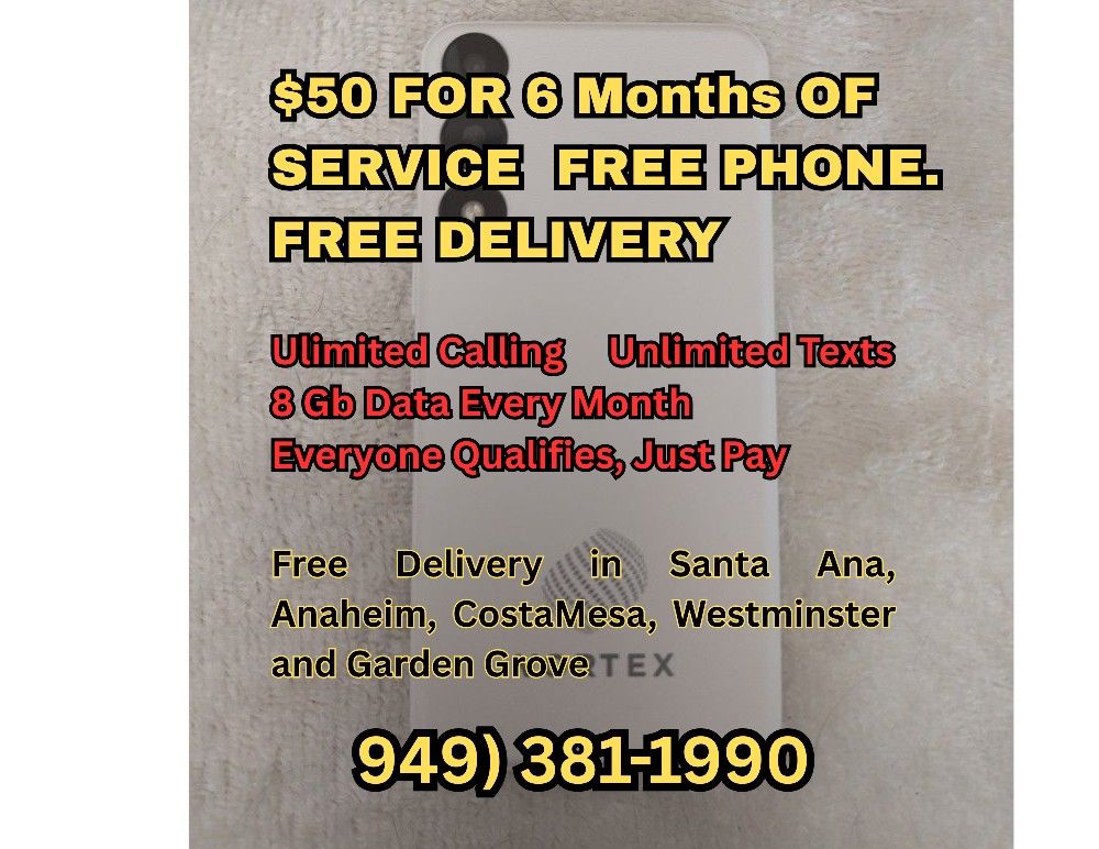 6 Months Of Service Plus Free Phone $50