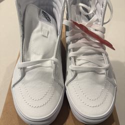 Vans Sk8-Hi Wide Fit High-Top Skate Shoes | Women 7.5 White