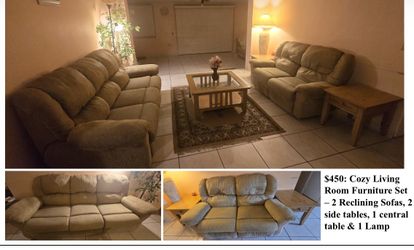 Reclining sofa set
