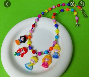 Kids Princess Charm Beaded Necklace
