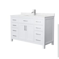 White Bathroom Vanity -54 inch