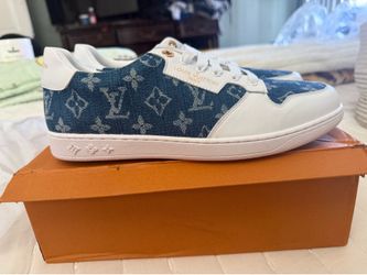 Louis Vuitton Style Blue Denim Monogram Sneakers - Men’s Size 42 (US 9)