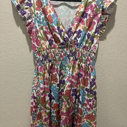 Women’s Floral Print Fit And Flare Size Large