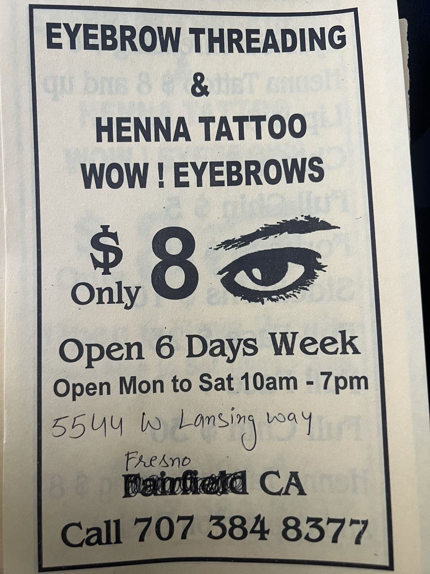 Eyebrow Threading $8
