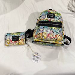 Pokémon Loungefly Backpack And Wallet Set
