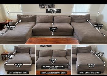 🛋️ HUGE U-Shaped Sectional Couch for Sale! $450 OBO!