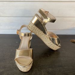 Bamboo wedge platform heels size 8.5