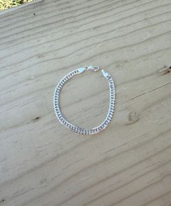 Silver Double Link Bracelet 7”