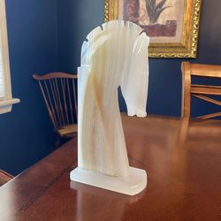 Art Deco Style Quartz Horse Head Bookend