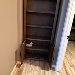 Gray bookcase