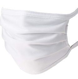 All white reusable face mask