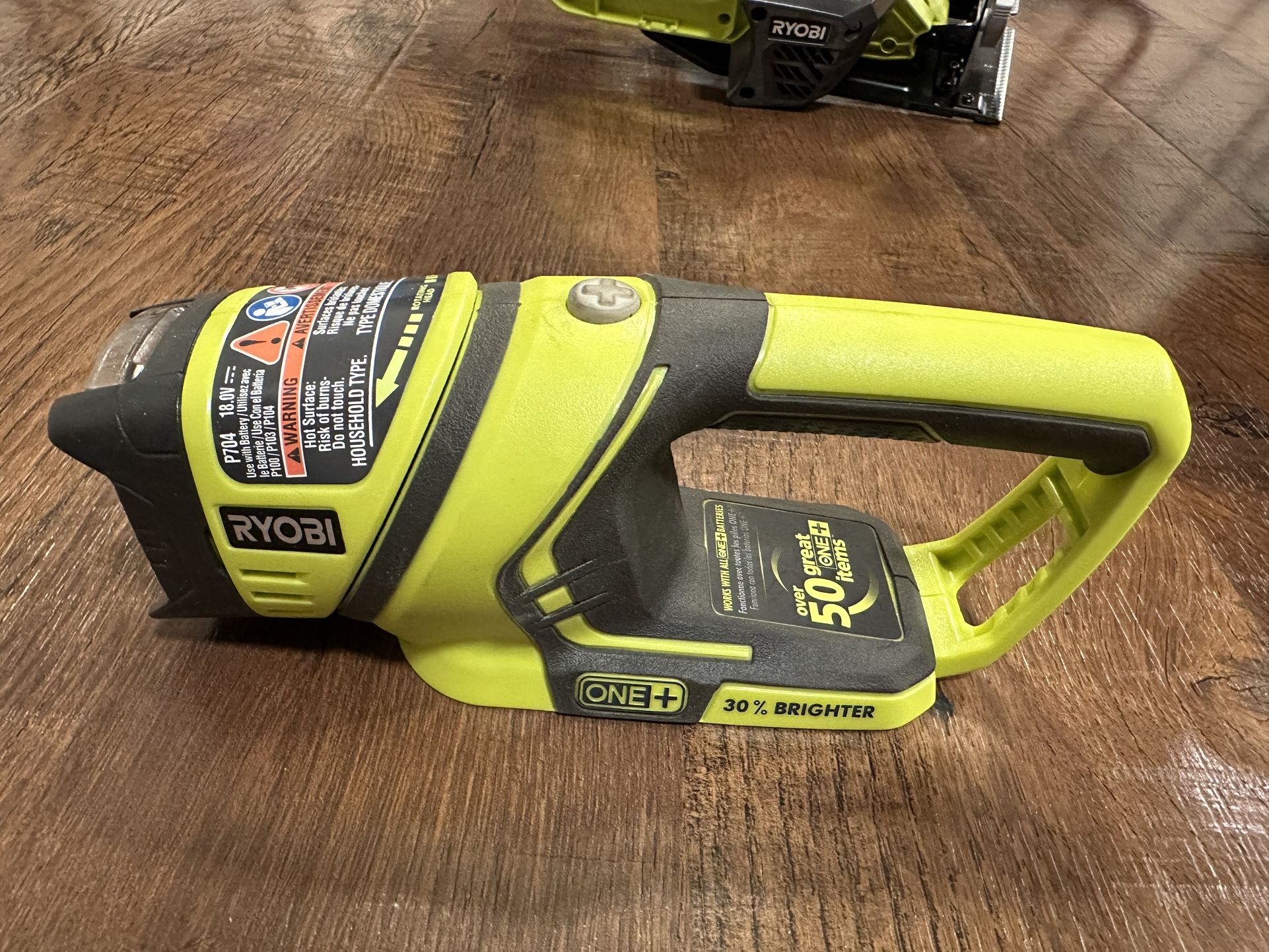 Used Ryobi One+ P704 18V Lithium Ion Cordless Flashlight w/ Rotating Head (Batteries Not Included, Power Tool Only)