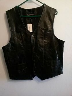 LEATHER WORKS NEW VEST PRICE 65.OO YOUR PRICE 48.00