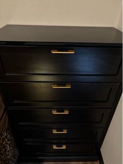 Black 47” Tall 5 Drawer Dresser