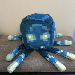 Minecraft Earth Glow Octopus Squid 19” Pillow Glow In The Dark Plush