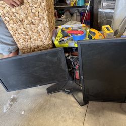 2 Acer 24" Monitors With Planar Stand