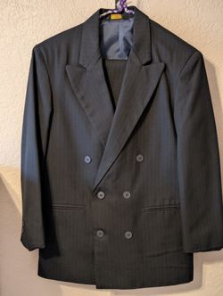 Boy's Faint Pin-stripe Black Suit