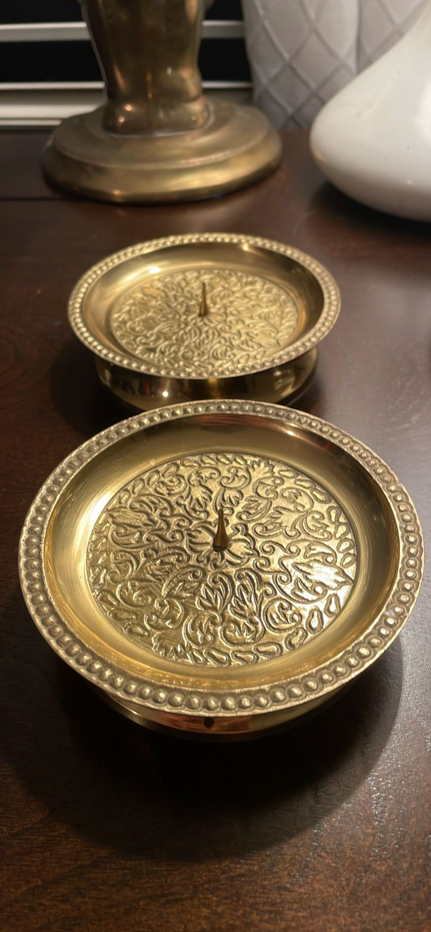 Mid Century Brass Candle Holders