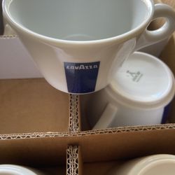 Brand new Original Lavazza Cappuccino & Latte Porcelain Cups and Saucers. 8 Available. Asking only $15 per One Set. 