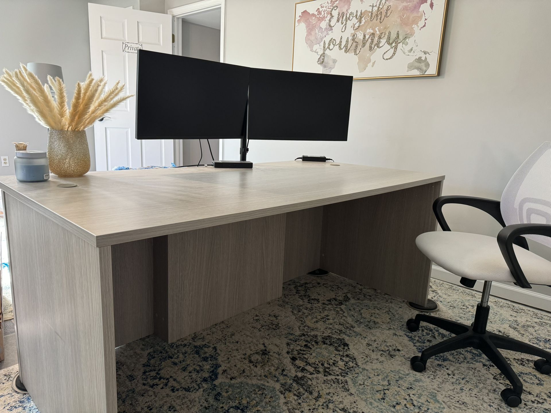 Executive Desk, Grey Wash, 72”L