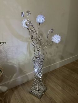 Silver LED Floor Lamp Dandelion Branch Light