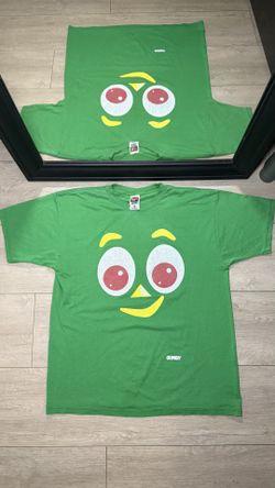 Y2K 2000s Gumby Character Big Face All Over Print Shirt