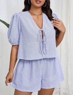 Shein blue stripes coords