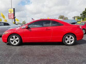 2007 Honda Civic coupe bright red black leather interior auto cold air runs mint! Financing or EVERYONE! NO CREDIT CHECK!