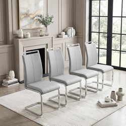 New Modern Dining Chairs Set of 4 - Light Grey