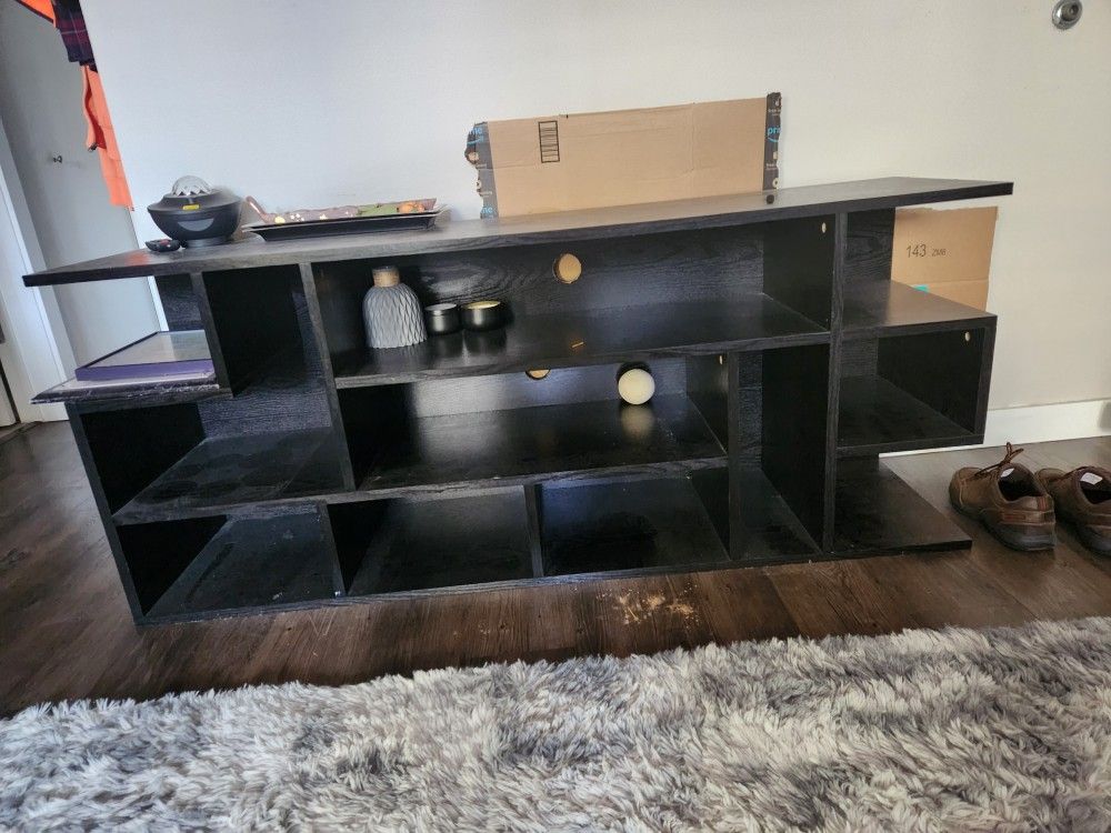 Black Multi-Shelf TV Stand